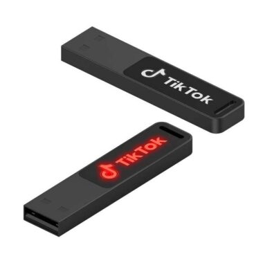 Metal USB flash drive with LED logo
