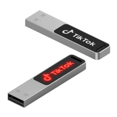 Metal USB flash drive with LED logo