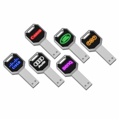 Metal USB flash drive with LED logo