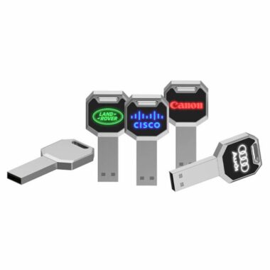 Metal USB flash drive with LED logo